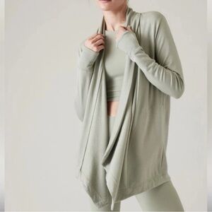 Athleta Pranayama Restore Wrap Cardigan - Fern Green